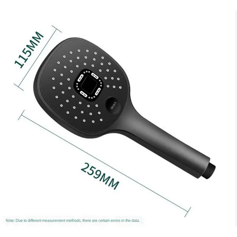 Zrážková sprcha hlava 3 režim ABS Round High Tlace Turbo Spray Dýza nastaviteľná čierna ekologická sprcha Kúpeľňa Kúpeľňa FR101