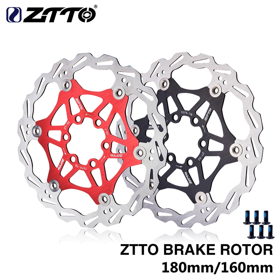Ztto 160 mm 180 mm MTB Mountain Road Bike Floating Disc Rotor Rotor z nehrdzavejúcej ocele Hydraulická brzdová rotor so 6 skrutkami