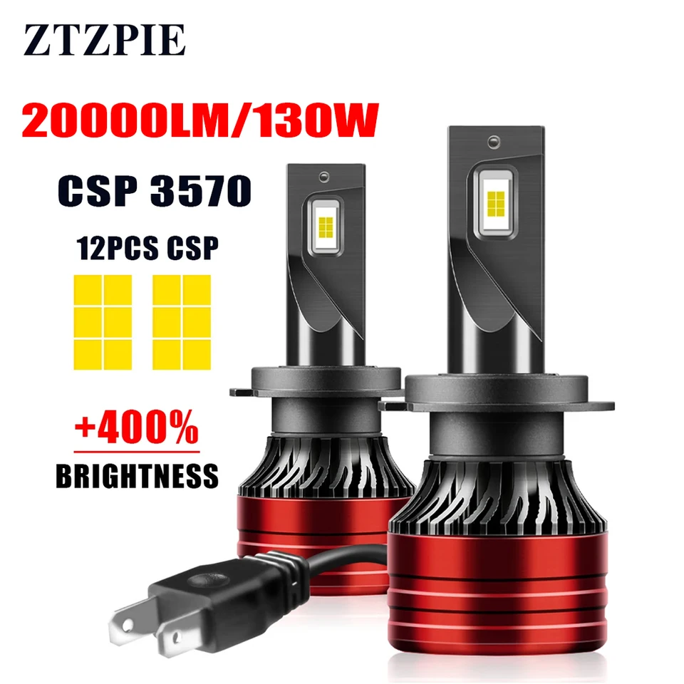 Ztzpie 6000k HB3 HB4 9005 9006 H1 H7 H4 H11 LED žiarovka LED LED CSP 3570 Svetlo auta Svetlo Svetlo 130 W 20000 lm Hmlové svetlá žiaroviek