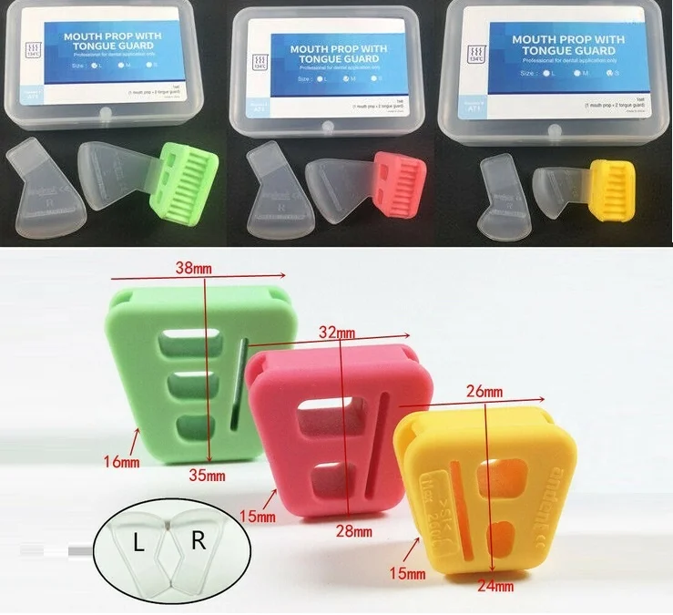 Zubná endodontika Bite Block Block Pad navíjača otvárač Silikónových úst latex Bite Block s jazykovým strážcom dospelých detí L/m/s