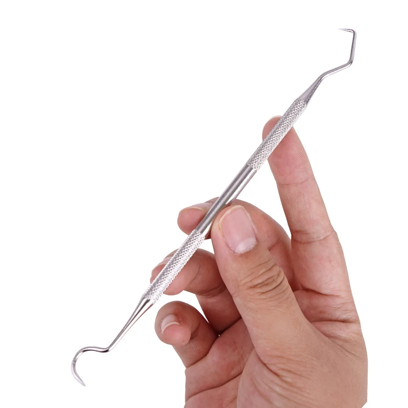 Zubná nehrdzavejúca oceľ Double Hook Explorer sonda zuby Čistý prieskumník sonda Hook Zubný zubný lekársky nástroj Orálna starostlivosť