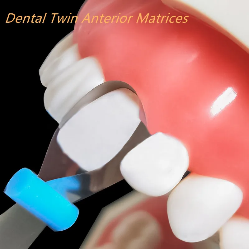 Zubná ortodontická prierezová kontúrovaná kovová matrica Polyester Matrice Dental Matrix Twin predný zubný maticový materiál