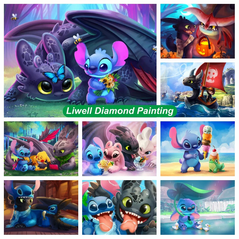Zubné a stehové roztomilé karikatúra Disney Full Diamond Art maľba