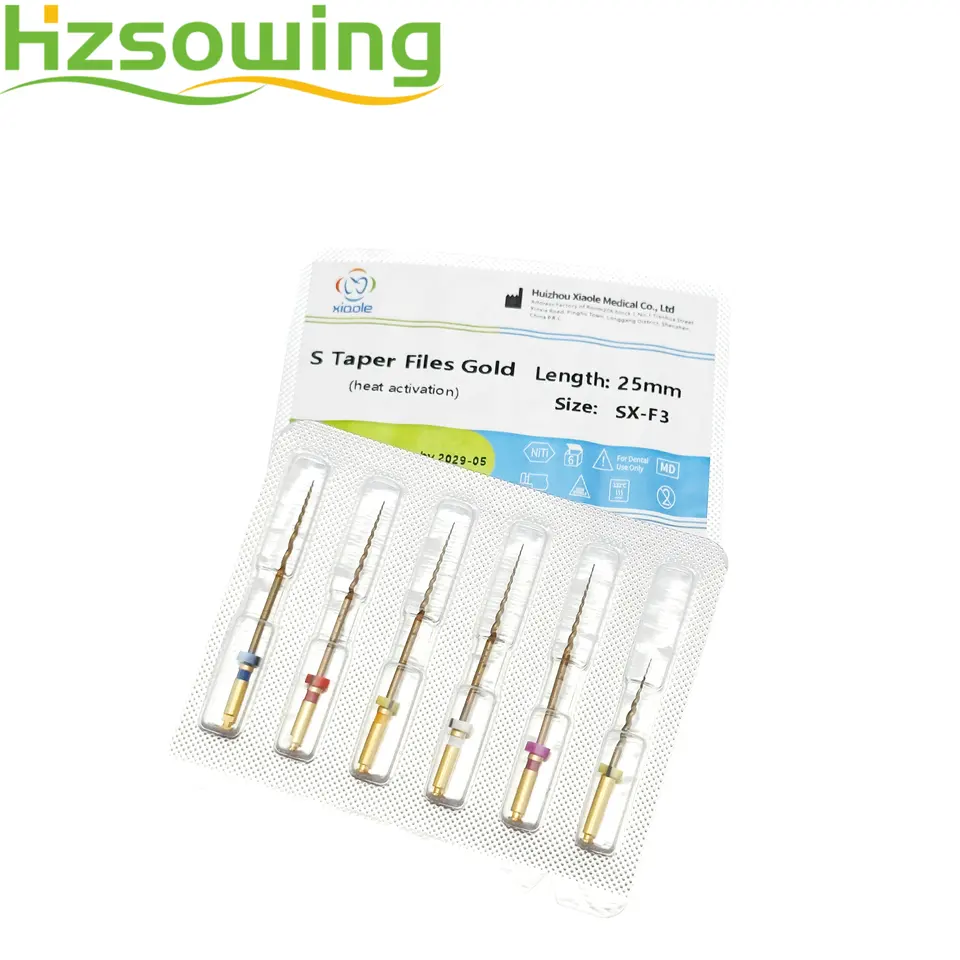 Zubné súbory zubné súbory zlaté tepelné aktivácie Endo SX-F3 Root Canal Canal Canal NITI Zliatinový zubný prístroj
