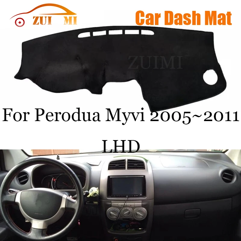 Zuimi Dashboard Cover Dash Mat Dashmat pre Perodua Myvi 2005 ~ 2011 LHD RHD Dash doska kryt slnečného odtieňa slnečného odtieňa