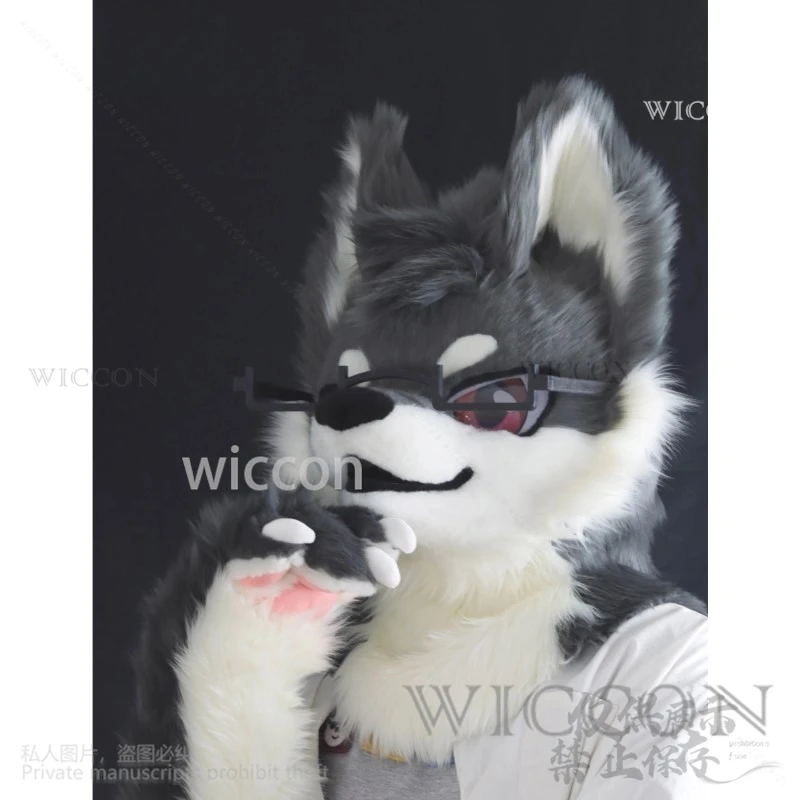 Zvieracie okuliare Fursuit Príslušenstvo Kigurumi maska ​​Furry kostým фрри костюм hlavu základňa Kig fursuit Suit Halloween Kemono Head Cat