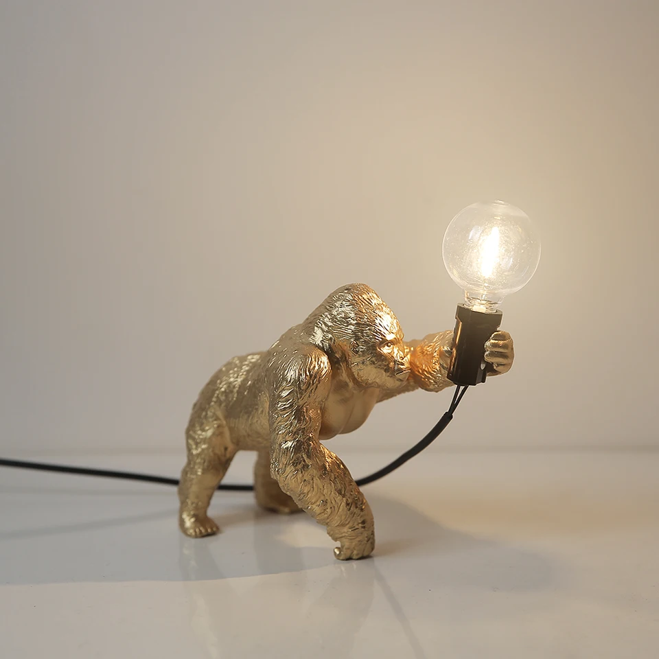 Zvieracie stolové lampa King Kong Gorilla Light Indoor Resin Decorácie malé nočné svetlá Kreatívne remeslá gorilla stolová lampa lampa