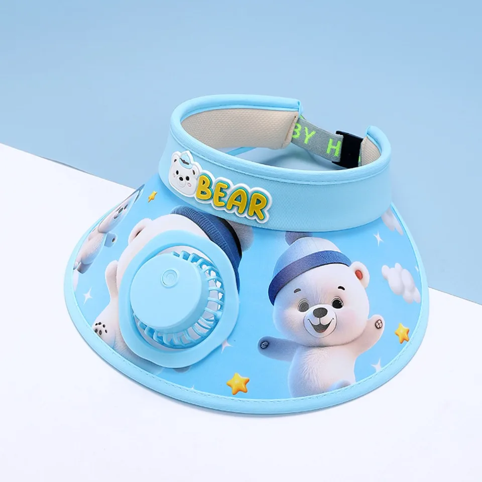 Zvieracie vzory slnečné klobúky s elektrickým ventilátorom veľkej plochy USB nabíjacie klobúky Priedušné klobúky s opaľovacím krémom kemping