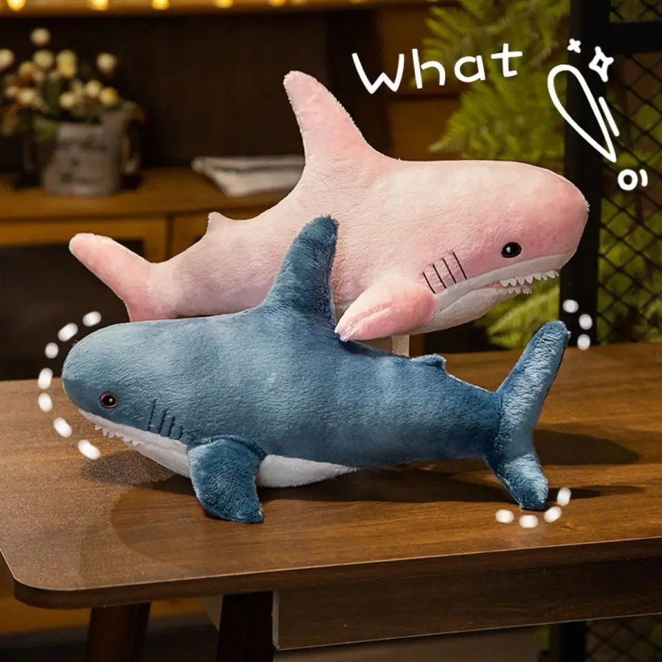 Zvierací karikatúra žralok plyšová hračka simulácia vtipný žralok vankúš vankúš gigant kawaii zvierat čítanie vankúšov vankúš