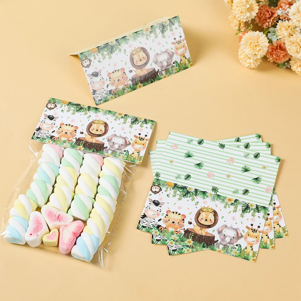 Zvieratá džungle ošetrujú tašku Topper Safari narodeniny dekorácia divoký jeden narodeniny Candy Cookie tašky džungle téma narodeniny darčekové tašky