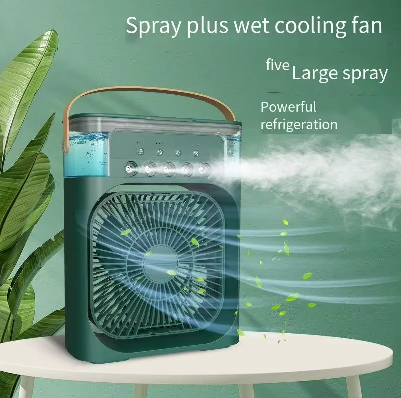 Zvlhčovač stolného počítača Prenosný praktický chladiaci ventilátor Päť diery sprej zvlhčenia chladiace klimatizáciu ventilátor Mini chiller