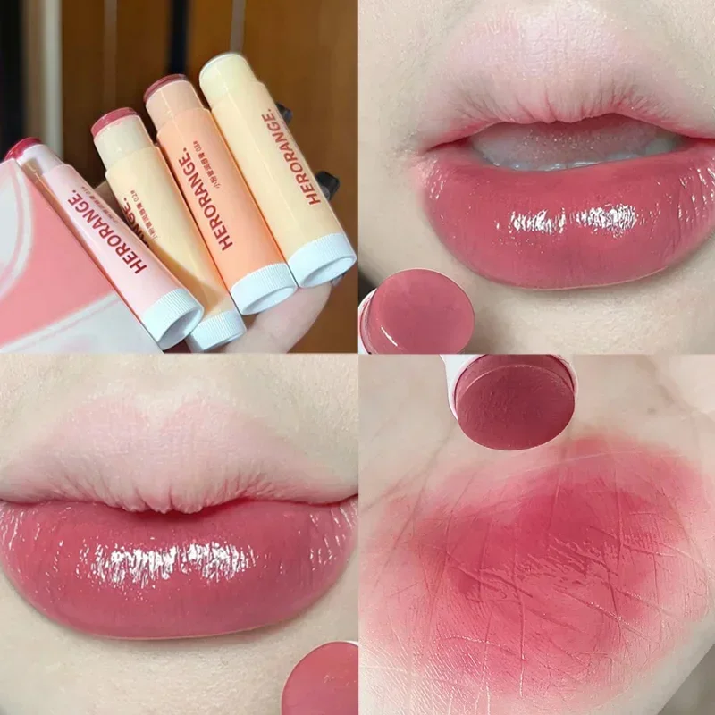 Zvlhčujúca farebná rúžová súprava 1/3ks Dlhodobá červená pero Balm nepodproidný želé pevný pery lesklé pery make -up Kórejská kozmetika