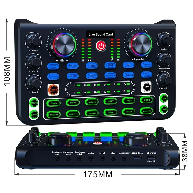 Zvuková karta Anglická verzia Profesionálne zvukové karty Zvukový mixér pre Karaoke Broadcast KTV Singing Live Sound Mixer HD X60