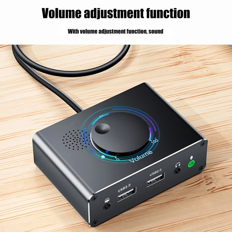 Zvuková karta USB Soundcard External USB Sound Sound With Solumes Ovládanie USB Hub Mikrofón 3,5 mm Port Evalizéry pre PC, Dropship