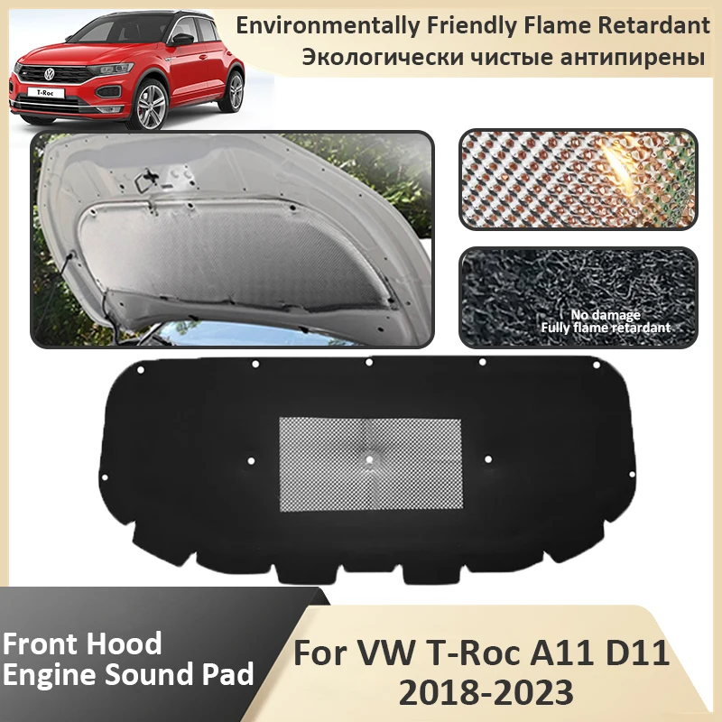 Zvuková podložka predného kapucne pre VW Volkswagen T-ROC A11 D11 2018 2019 2020 2021 2022 2023 Firewall Zvuktesný doplnok automobilov