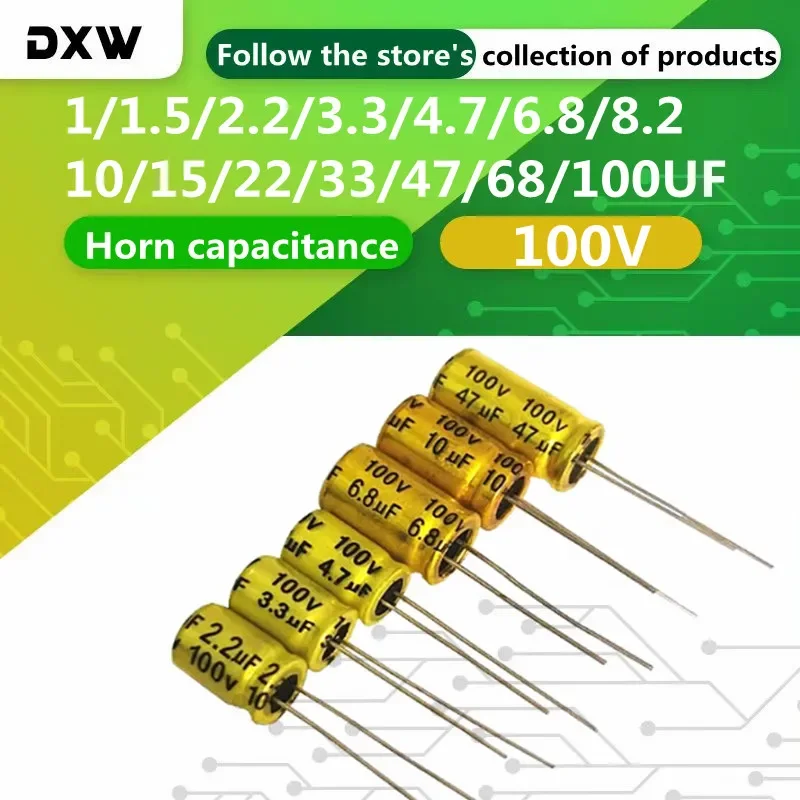 Zvukový kondenzátor 1 1,5 2,2 3,3 4,7 8,2 10 15 22 33 47 68 100UF 100V Non-Pole Audio výšku frekvencie deliacich kondenzátora