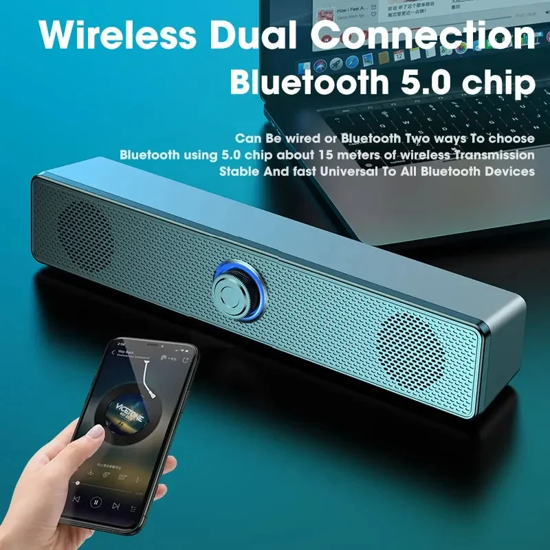 Zvukový systém domáceho kina Surround Soundbar Wired and Wireless Bluetooth Reproduktor USB napájaný pre televízne počítače pre notebook Gaming Music Box