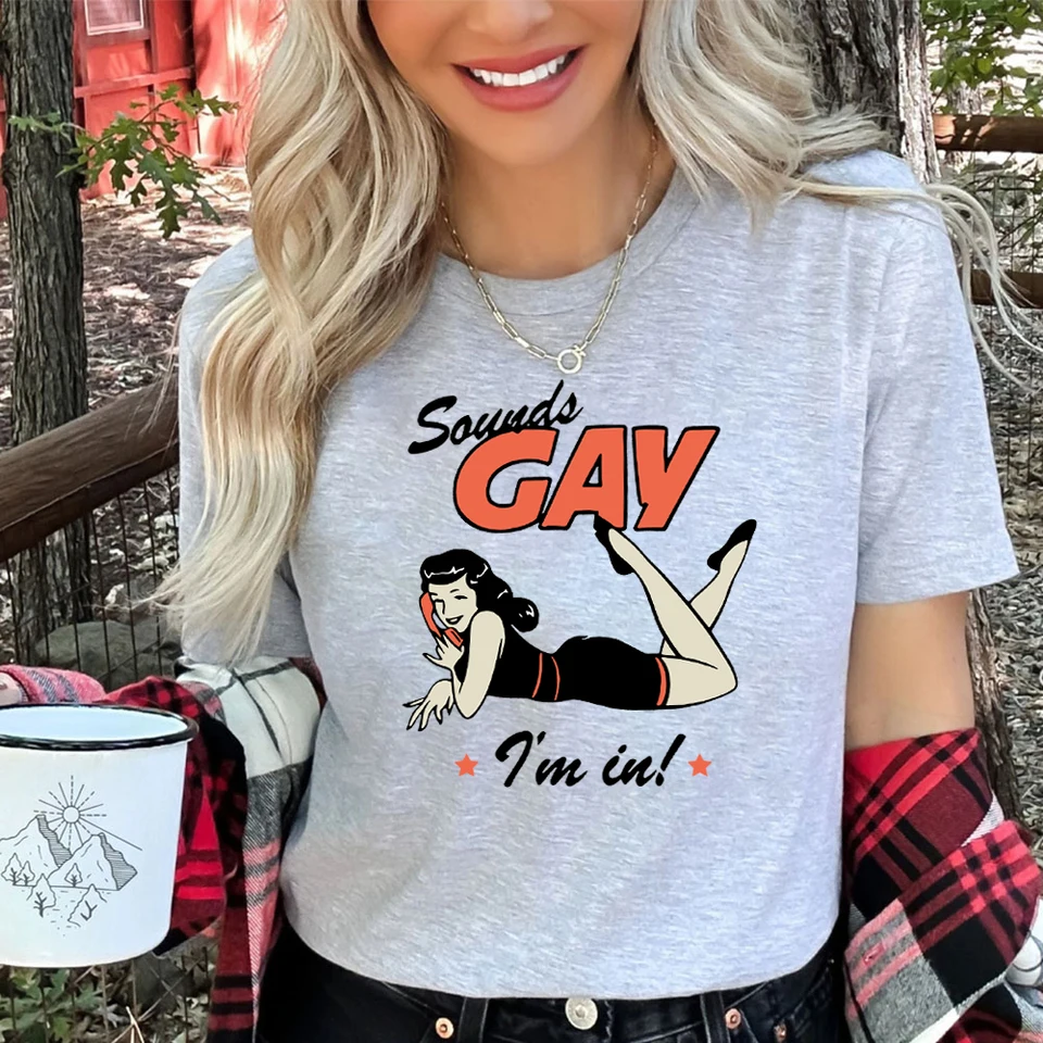 Zvuky gay lesbická pýcha dúhové tričká LGBTQ Podpora rovnosť Mesiac darčeky Tlač Ženy Tričko Pride Parade krátke rukávy Topy