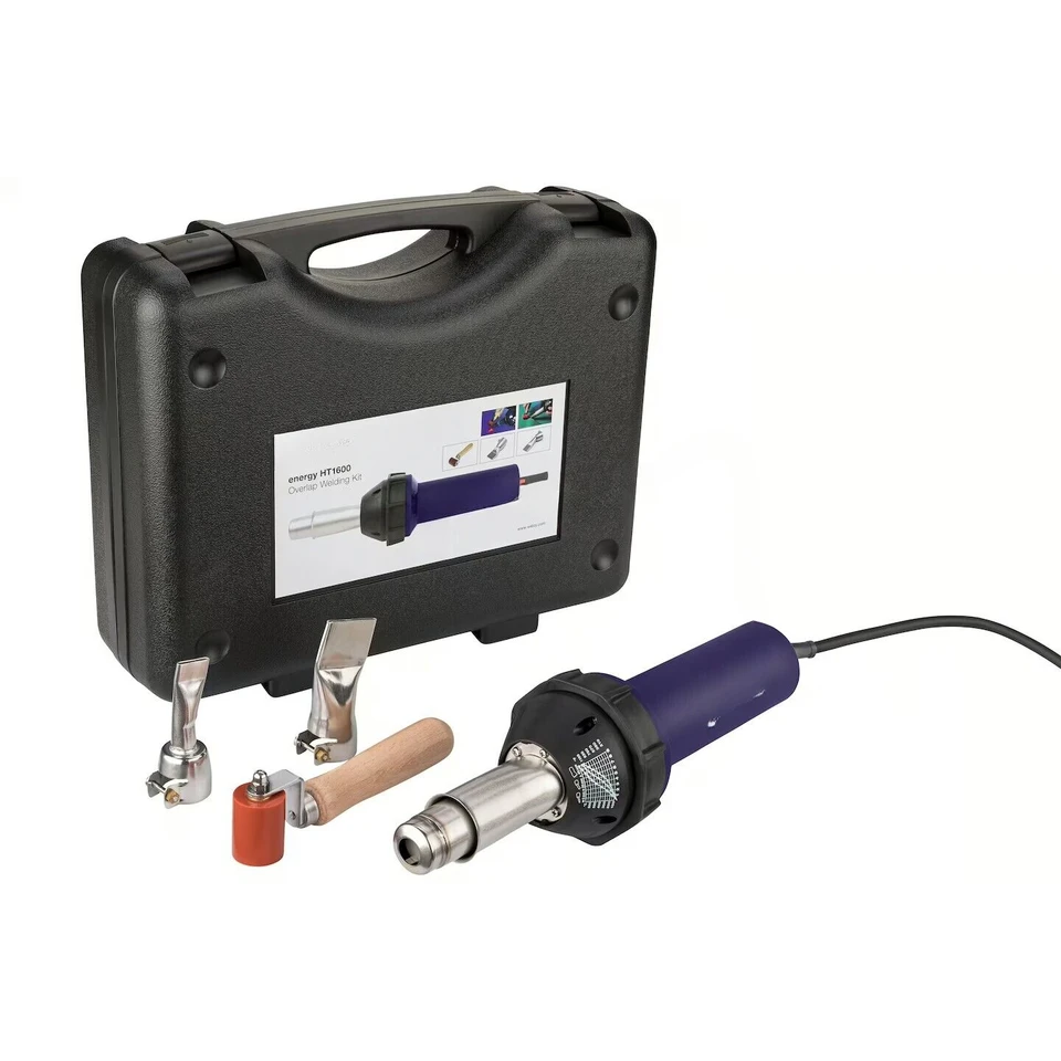 Zváranie 1600W 110V/220V Horúca vzduchová horák Vykurovacia pištoľ Plastová zváracia pištoľ PVC TPO Membrány zváračky so 40 mm dýzovými silikónovými valčekmi