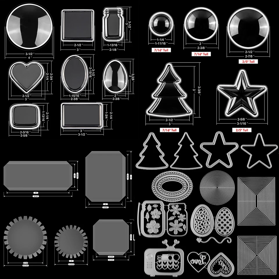 Zväzok obchod s rozmermi Shaker Domes Plach Shaker Cover pre DIY Scrapbooking Interactive Shaker Card Cance Window Blister 2023