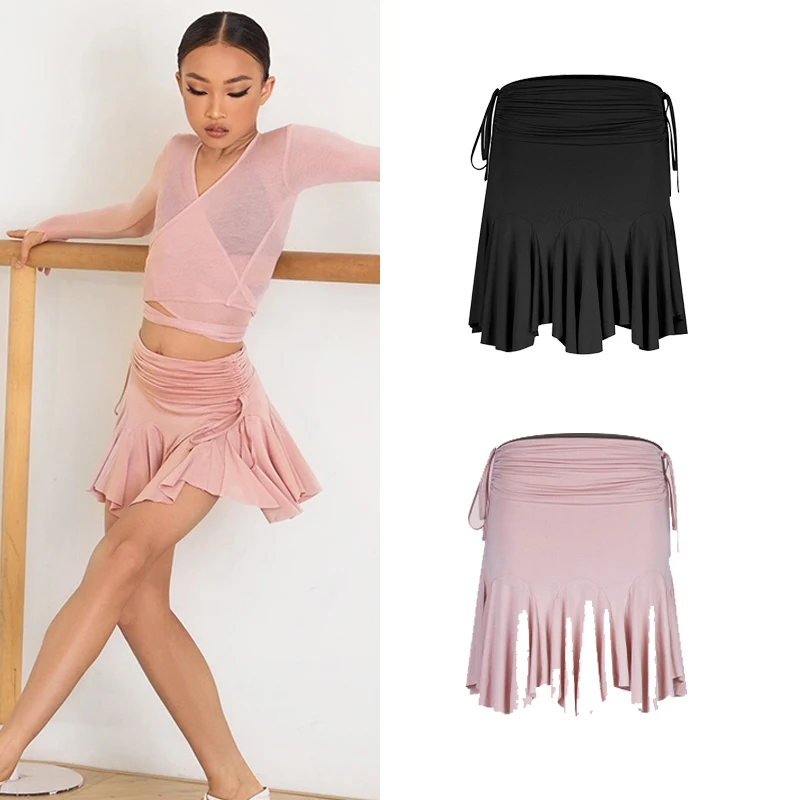 Zym latinské tanečné sukne pre dievčatá Samba Chacha Tango Kids Latin Latin Practice Chidle Chidle Deti latinské predstavenie Stage Wear DQS17705