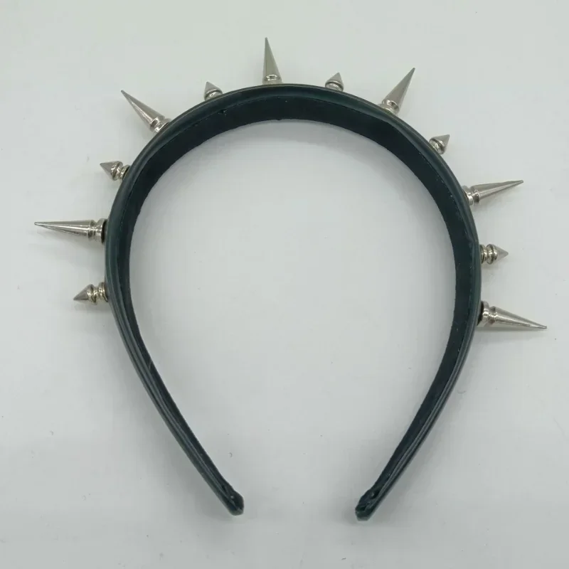 Zábava hrot čelenka Niče vlasové pásy punk goth cosplay čelenka pre mužov ženy čierne striebro