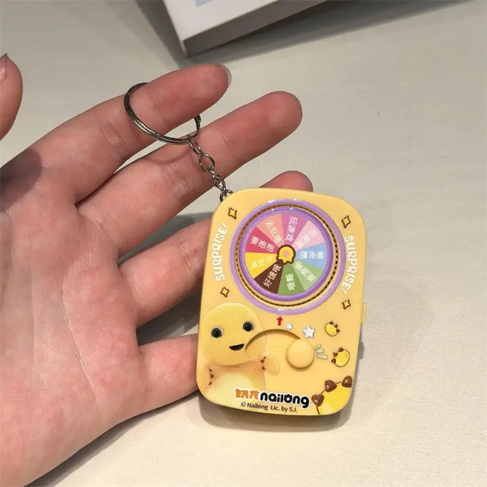 Zábavná mini ručná pravda alebo odvážte hračku Keychain Kreatívna rotujúca hra Keyring Toy Cute Student Bag Prívesok
