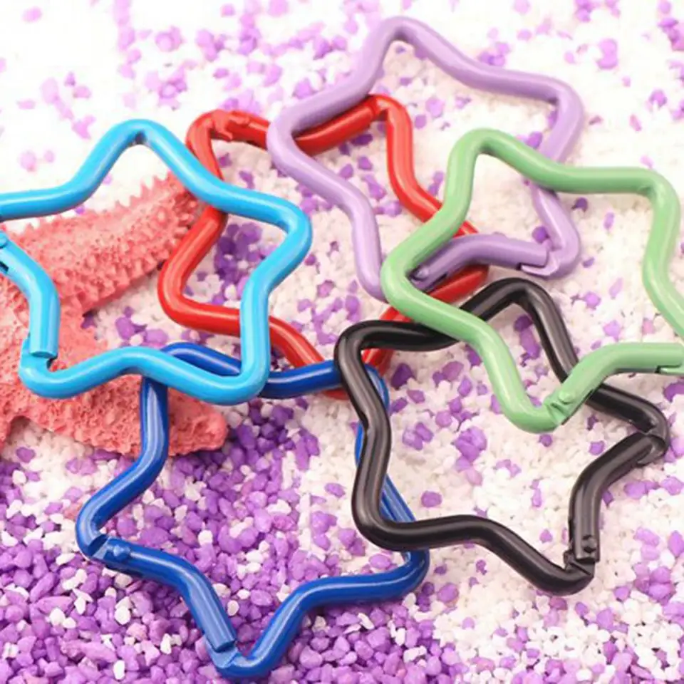 Zábavné karabíny v tvare hviezdy farebný pentagram hviezda Carabiner Clips for Keychain Backpack horolezectvo 10 na kemping