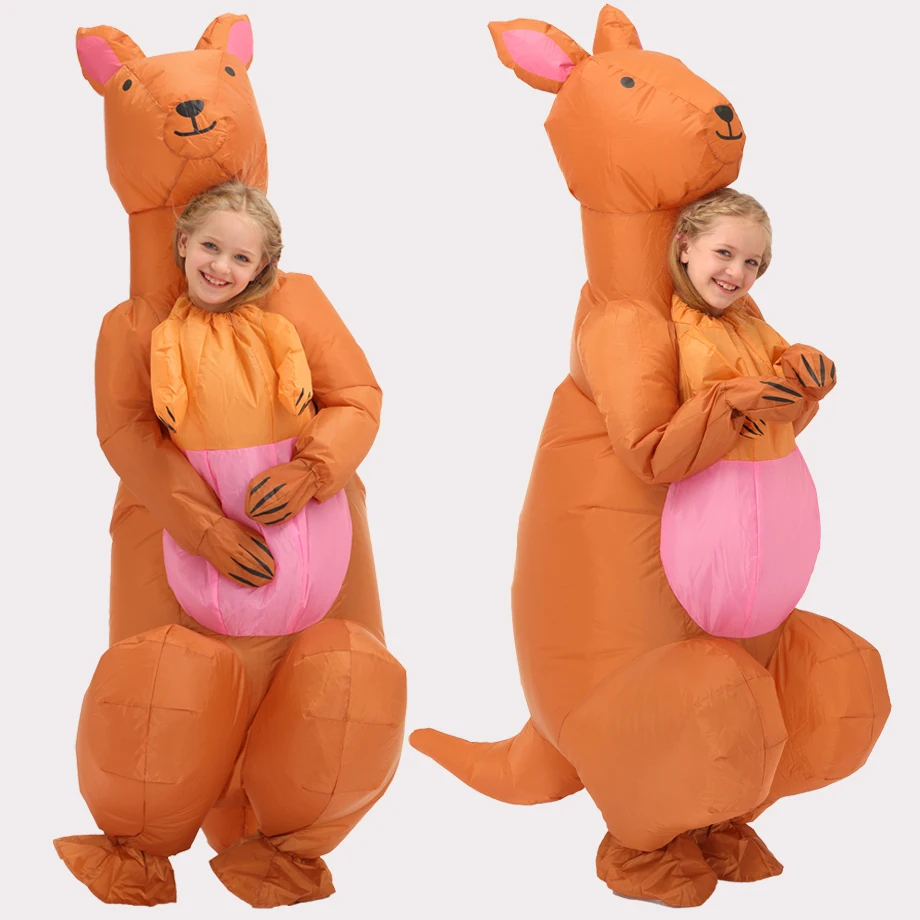 Zábavné vtipné deti nafukovacie kostýmy Kangaroo Hračka vhodná na Halloween vianočné karnevalové párty karikatúry zvierat