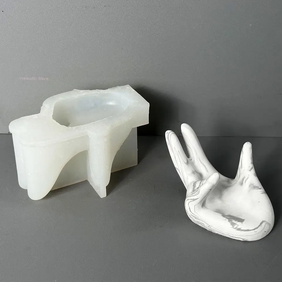 Zábavný držiak prsteňa Silikónová forma 3D Priestie Priestie betón Ornament Náušnice Náušnici náhrdelníka skladovacia ceruzka držiak remese