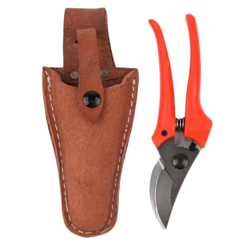 Záhradné nožnice s taškou Cowhide Pruner Storage Bag Praktické domáce potreby s kusovou držiakmi na držiak na držiak na elektricko