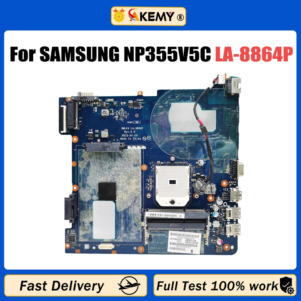 Základná doska Akemy laptop pre Samsung NP355V5C NP365E5C NP365 hlavná doska QMLE4 LA-8864P BA59-03399A BA59-03565A