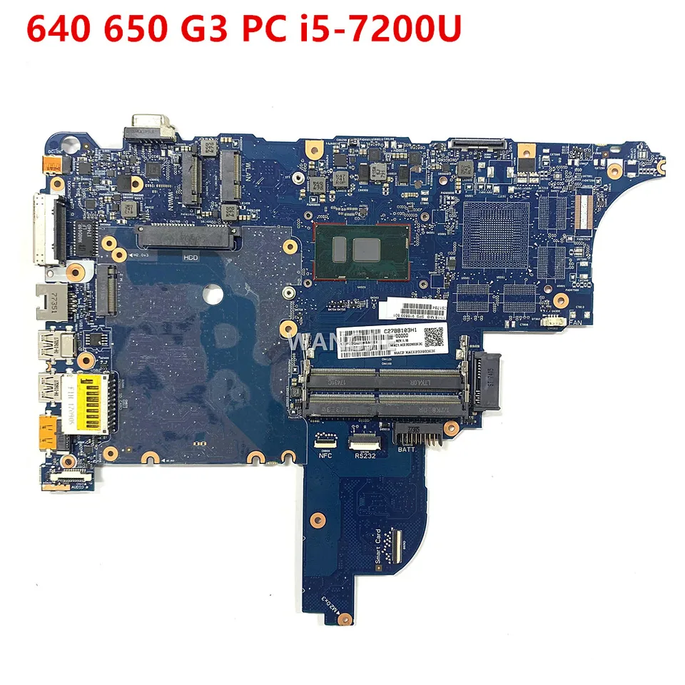 Základná doska pre laptop pre HP Probook 640 650 G3 916833-601 916833-001 6050A2860101 I5-7200U 100% Plne testovaná