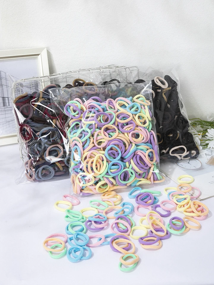 Základné nylonové ealstické vlasové kravaty pre dievčatá farebné vlasové pásmo držiak na cuch scrunchie gumová kapela pre deti