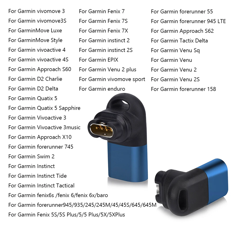 Základný adaptér nabíjačky typu C Smart Watch Converter Converter 90 stupňov lakťa pre Garmin Fenix ​​7/7s/7x/6