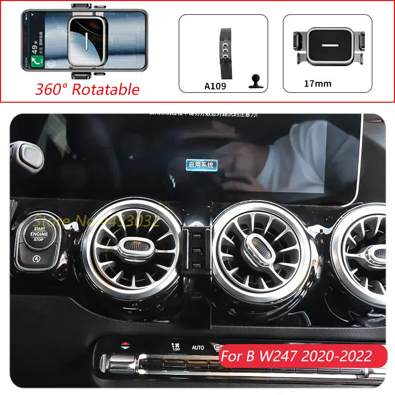 Základňa držiaka automobilov pre Mercedes Benz B W247 2020-2023 Rotattable Stand One-rukou Operation Držiak príslušenstvo