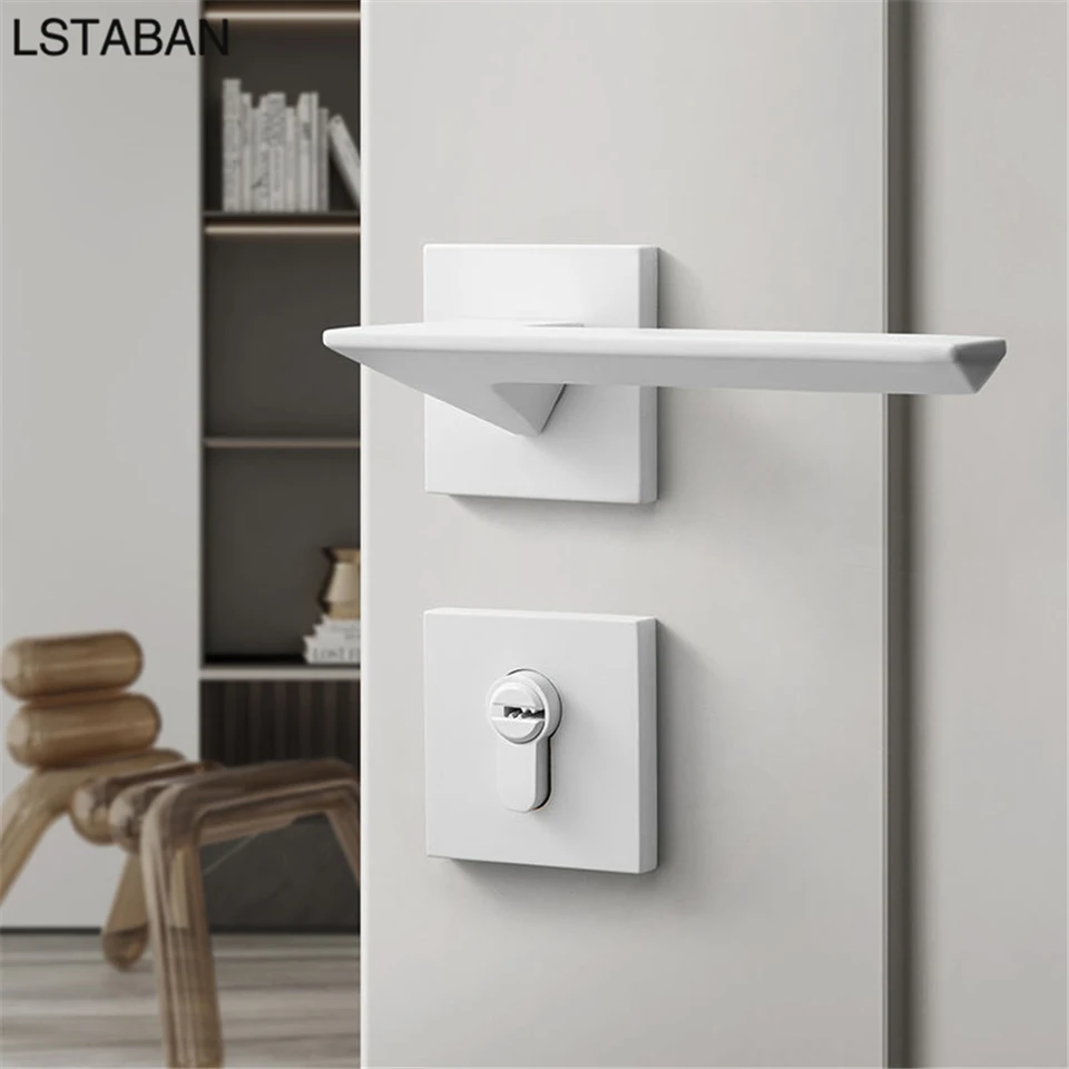 Zámok bezpečnostných dverí v spálni kúpeľňa Tiché rozdelenie Mechanické dvere zámok Mute Ruck Deadbolt biele zámky Domov nábytok Hardware
