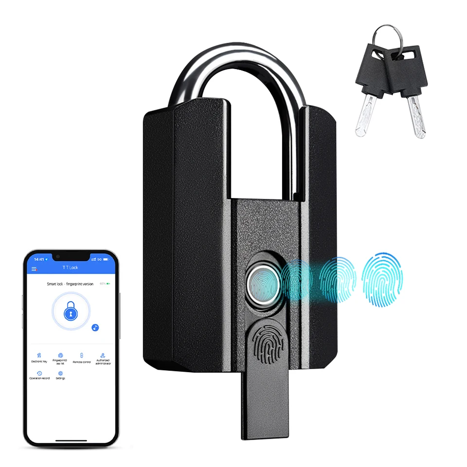 Zámok odtlačkov prstov AoResac s kľúčovými zálohou USB nabíjateľný kľúč bt ttlock odtlačok prsty odomknutie Smart Keyless IP67 nepremokavý
