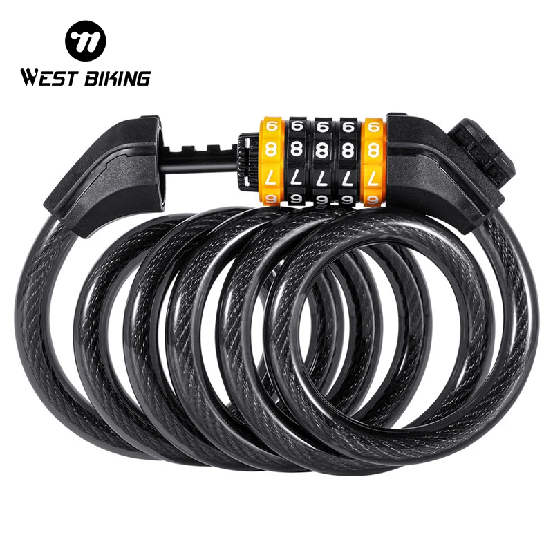 Západná cyklistika 120/150 cm Bike Digital Lock Security Anti Theft MTB Road E-Bike Cycling Heslo kábel