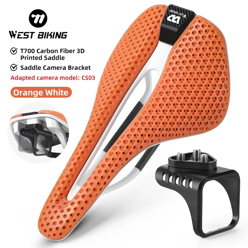 Západné bicykel 3D tlačené bicykle sedlo Super Light Road MTB Racing Sedlá bicykla vankúše cyklistické diely s držiakom fotoaparátu