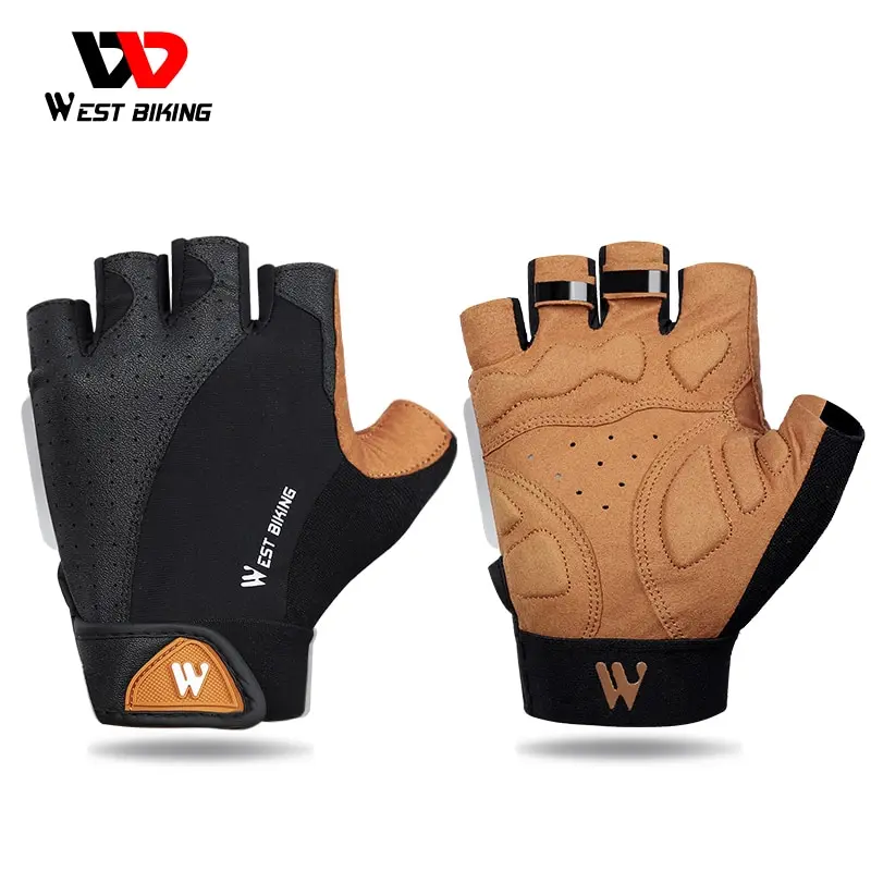 Západné cyklistické cyklistické rukavice Half Finger Men Ženy MTB Bike Rukavice bežiace fitness telocvične jazdiaca na bicykli rukavice motocyklov