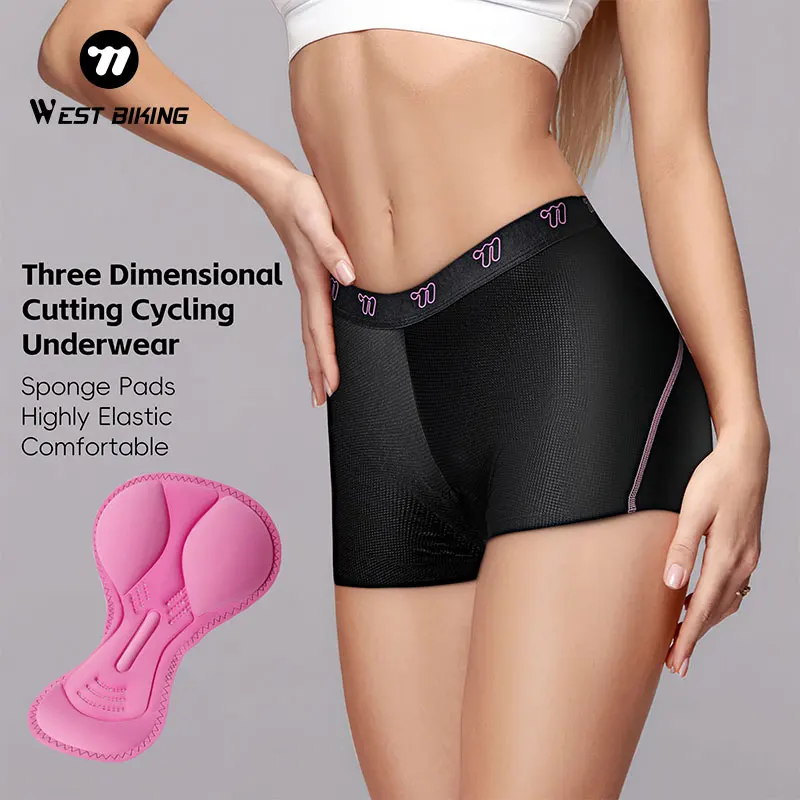 Západné cyklistické cyklistické spodná bielizeň Žena Comfort Priedušné spodky 3 vrstvy vankúšiky s nárazovými bicyklami MTB Road Bike Shorts