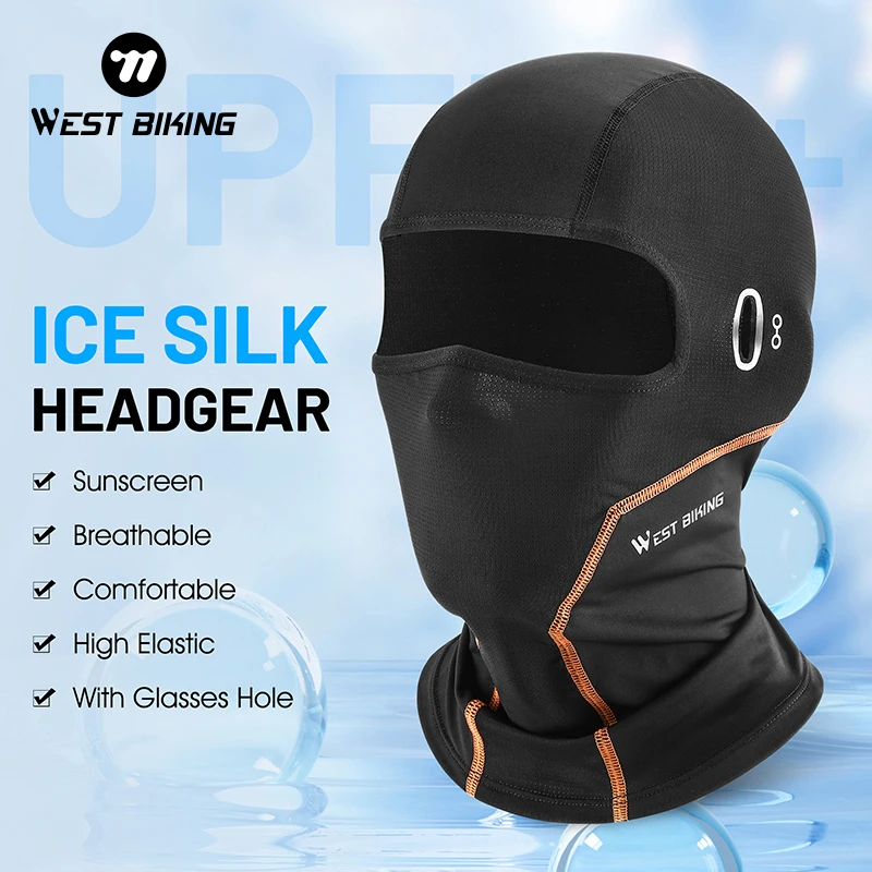Západné cyklistické cyklistické čiapky Cyklistické čiapky ľadové hodváb Summer Balaclava UV ochrana Priedušná kapucňa Cool Mask Cool Mask