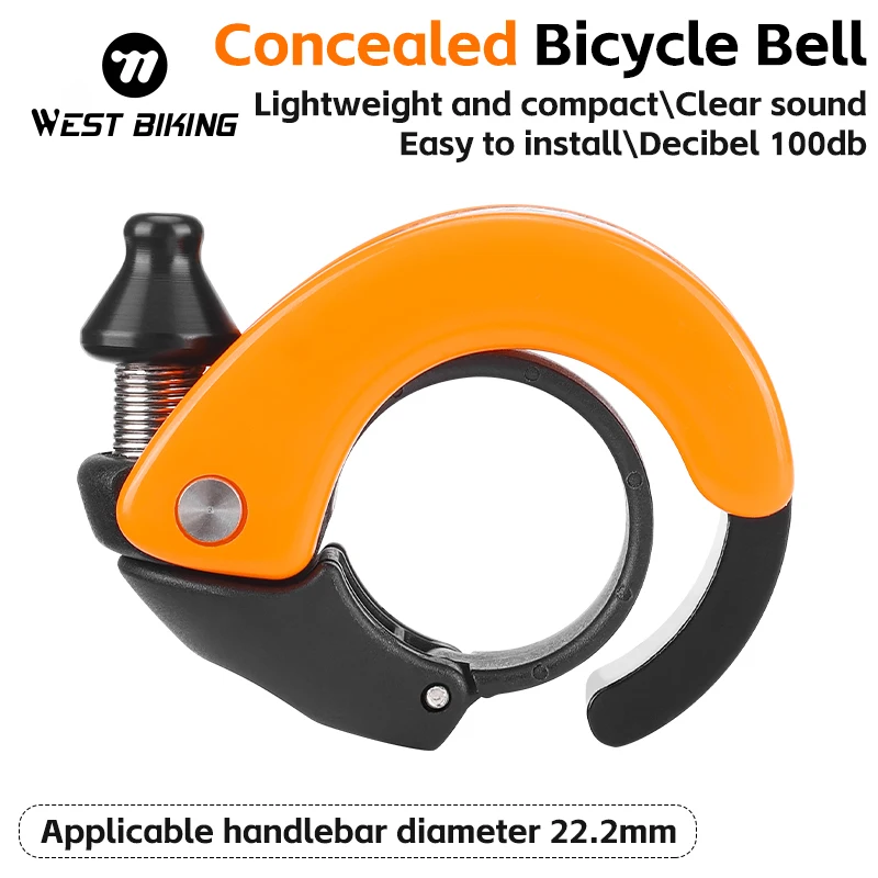 Západné cyklistické neviditeľné cyklistické zvončeky Mini bezpečnostné bicykle zvončeky Conch Bell Crisp zvukové riadidlá ľahké zvončeky
