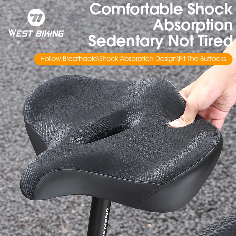 Západné cyklistické rozširovanie bicyklov sedlo pohodlné absorpčné nárazy MTB Road Bike Cushion Zhusťte bicykel Big zadok