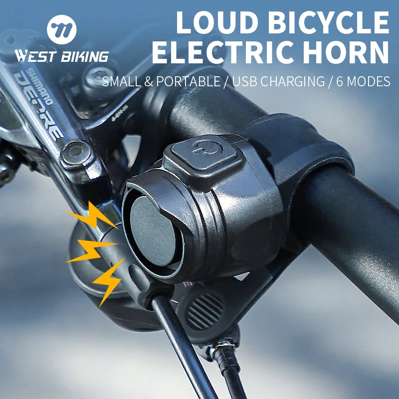 Západný bicykel Elektrický bicykel USB Nabíjateľný 80 dB Safety Výstraha roh MTB Roolbar Rundes Rovit