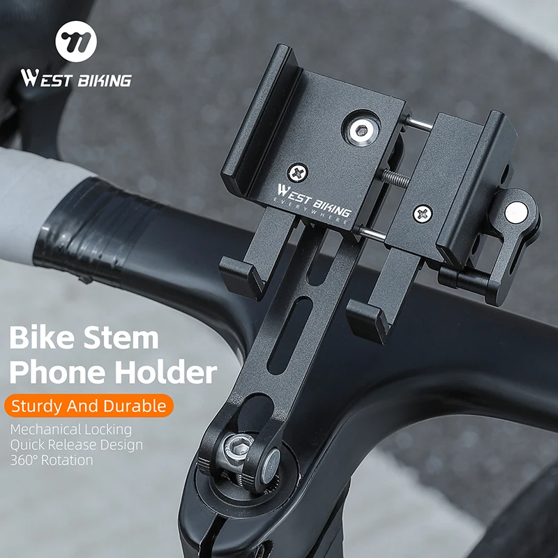 Západný cyklistický bicykel Phone Mount Držiteľ rýchle uvoľnenie hliníkový mobilný telefón Stán