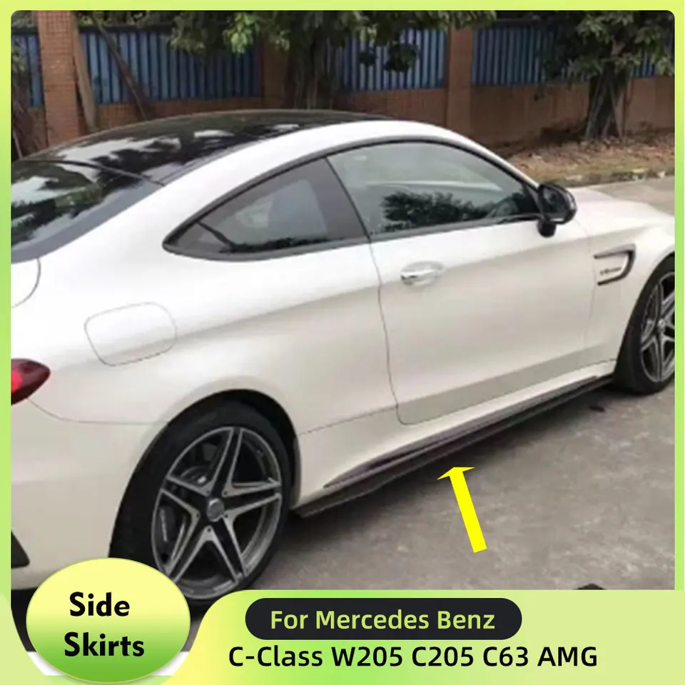 Záprety na bočné sukne z uhlíkových vlákien/FRP pre Mercedes Benz C-Class W205 C205 C63 AMG 2DOOR 4DOOR 2015-17