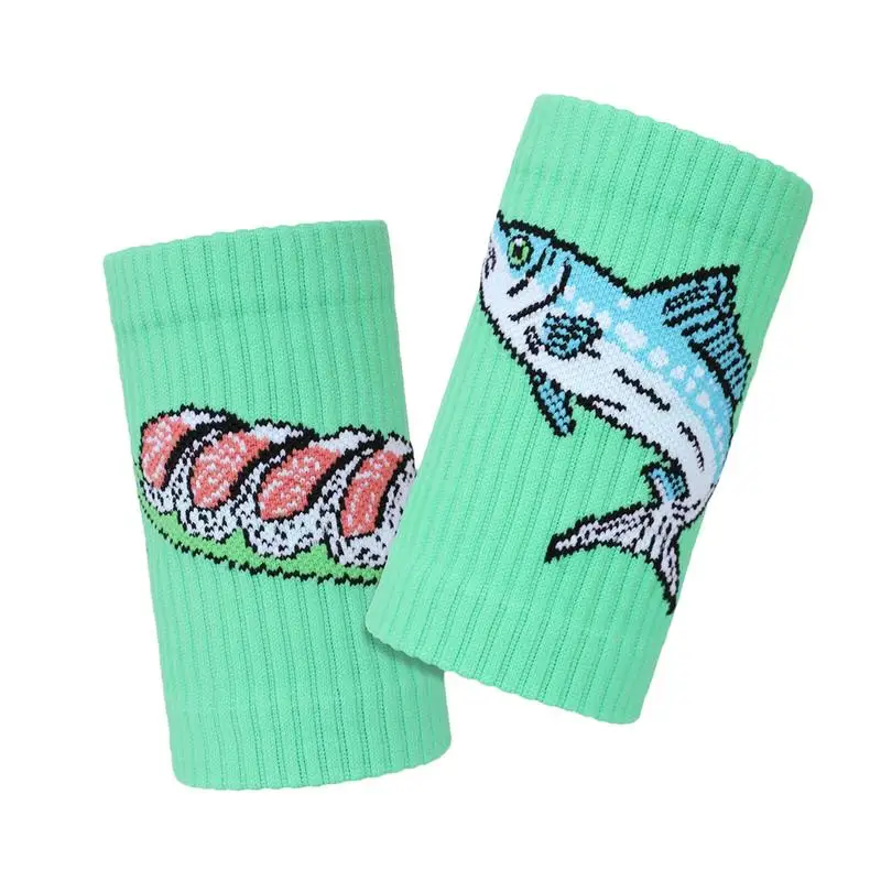 Zápätské potné pásy pre mužov Fish Sushi Patten Armbands for Gymnastics Viacúčebné hrubé kapely na poty
