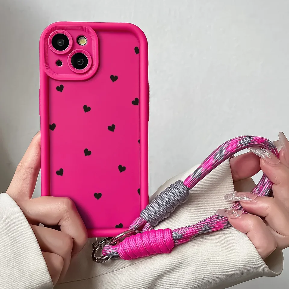 Zápätský reťazec na šnúrku pre telefón pre Redmi Note 13 12 11 10 9 8 7 Pro Plus 11S 13C 12C Cute Love Heart Strapproop Resp Strap Cover